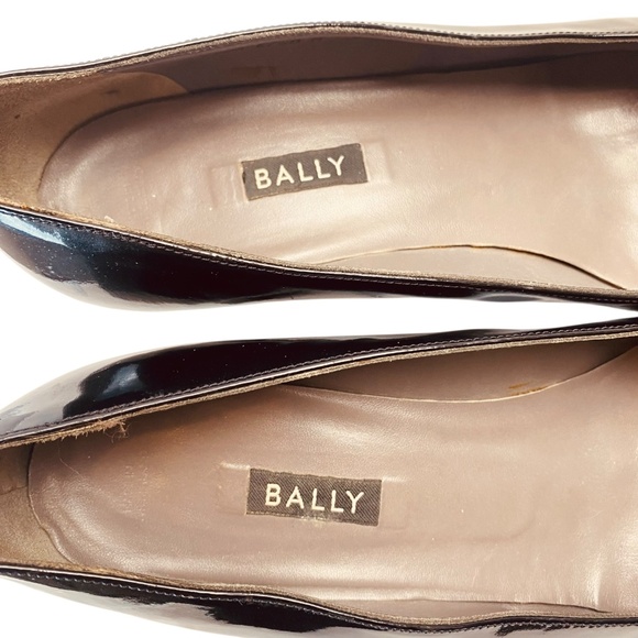 BALLY Vintage Women’s Patent Leather Uberta-05 Heels Square Toe In Black Size 8 - Picture 3 of 12